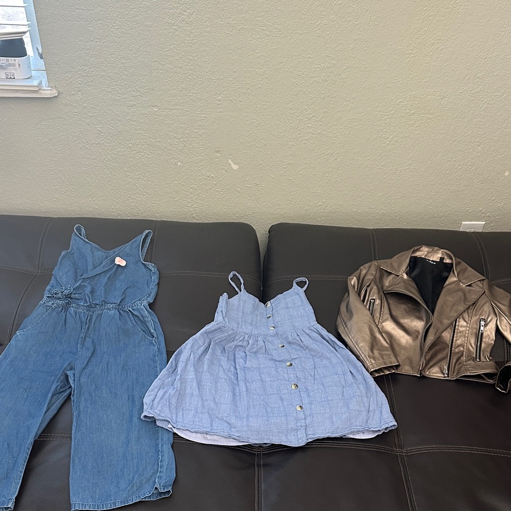 Stylish Denim Jumpsuit, Dress, and Jacket Set